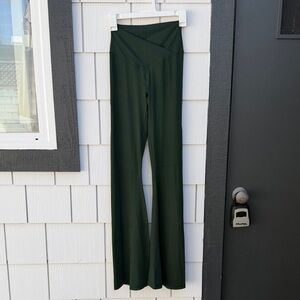 OFFLINE By Aerie Real Me High Waisted Crossover Flare Legging - Mystical Green